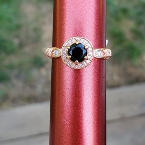 Rose gold/onyx ring